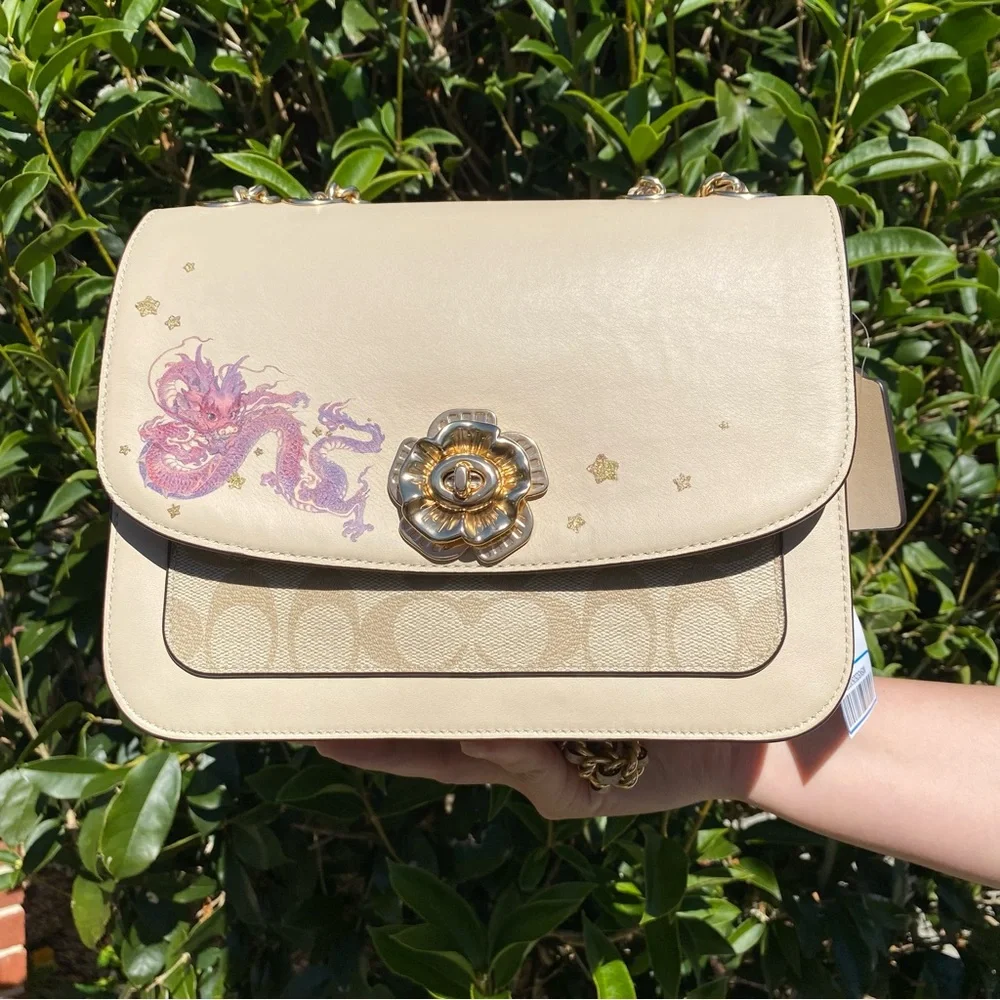 NWT Coach Madison Shoulder Bag With Dragon Print CQ195 - Picture 2 of 13